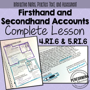 Preview of Firsthand and Secondhand Accounts: Complete Lesson RI.6