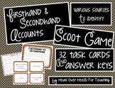 Firsthand and Secondhand Accounts Scoot Game {Task Cards}