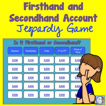 Preview of Firsthand and Secondhand Accounts of Information JEOPARDY Game!