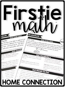 Preview of FirstieMath® First Grade Math Curriculum Home Connection - Newsletters