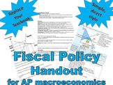 Fiscal Policy - AP macroeconomics handout