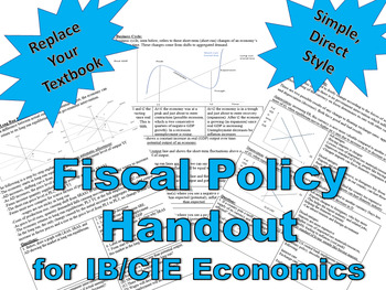 Preview of Fiscal Policy - IB/CIE economics handout