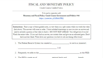 Preview of Fiscal and Monetary Policy- Teacher Notes and Resources