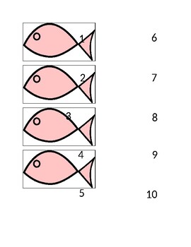 Preview of Fish 1-10 Matching Game