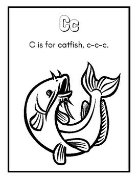 Letter F is for Fish coloring page