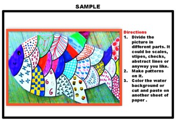 Preview of 5 Fish Art Activities, Line Art, Summer Pattern, Pop Art, Fish Coloring Pages