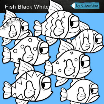 Preview of Fish Black White Clipart