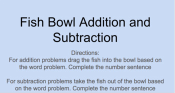 Preview of Fish Bowl Addition and Subtraction 1-20