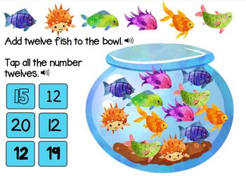 Preview of Fish Bowl Counting Numbers 0-20 Number Recognition Distance Learning