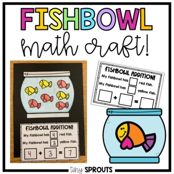 Preview of Fish Bowl Math Craft- Addition Math Craft, Kindergarten First Grade Math Craft