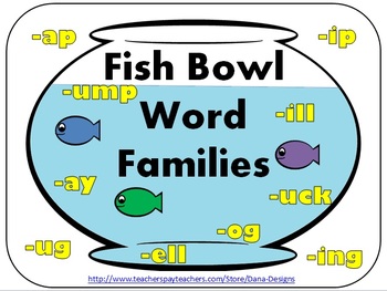 Fish Bowl Word Families Game Pack by Dana Designs | TpT