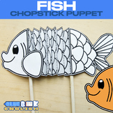 Fish Chopstick Puppet Craft, Fish, Accordion Puppet (4 pages)