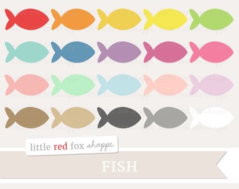 Fish Clipart; Ocean, Sea, Animal By Little Red Fox Shoppe 