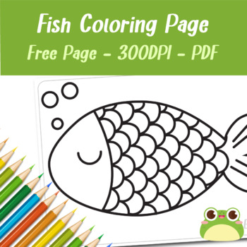 Fish Coloring Page Free Printable Activity by Easy Hop | TpT