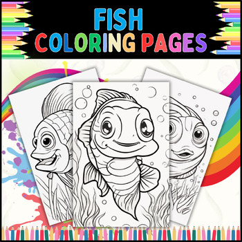 Preview of Fish Coloring Page for Kids: Perfect for Summer, Rainy Days, or Any Time!