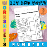 Fish Cut & Match Worksheets | Numbers 1-5