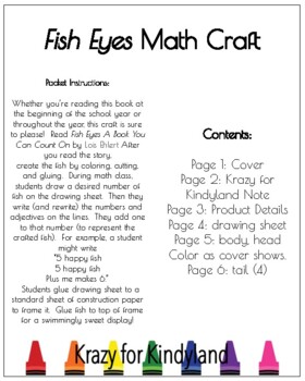 Fish Eyes Book Companion Craft For Math Activity With Counting Tpt