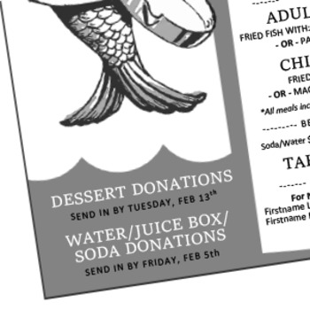 Fish Fry Event Flyer Editable Word Doc Advertisement Tpt