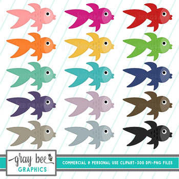 Fish- Goldfish Clip Art Pack by Gray Bee Graphics | TPT