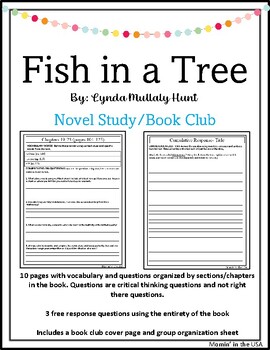Preview of Fish In A Tree Book Club Packet Activities