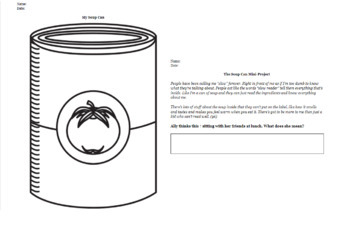 Preview of Fish In A Tree - Soup Can "Label" Activity