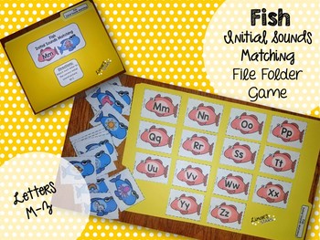 Fish Letter to Initial Sound File Folder Game M-Z by Limars Stars