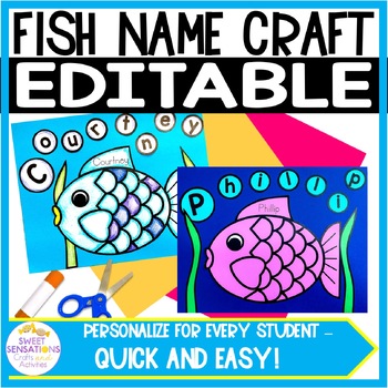 Preview of The Rainbow Fish Craft Summer Name Craft Rainbow Fish Template Bulletin Board