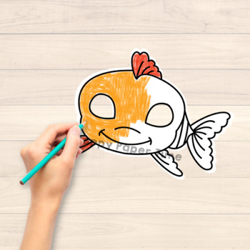FREE fish mask printable paper costume - Kids crafts - Happy Paper Time