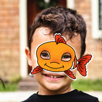 Fish Paper Mask Printable Ocean Sea Animal Craft Activity Costume for Kids