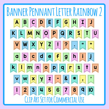 Rainbow Pennants / Flags / Banners - Alternate Colors Alphabet Letter ...