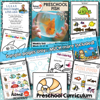 Fish Preschool Unit - Printables for Preschool, PreK, Homeschool Preschool