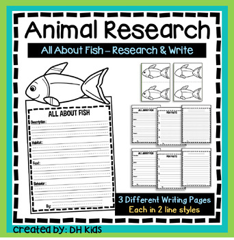 Preview of Fish Report, Science Writing Project, Animal Research, Ocean Craftivity