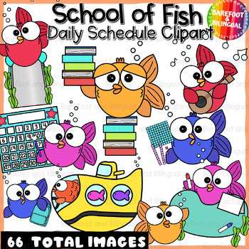Preview of Fish School Schedule Clipart - Ocean Clipart
