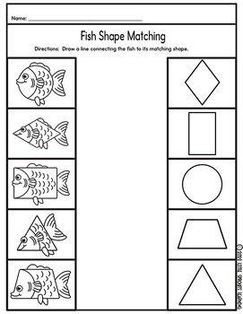 Fish Shapes Emergent Reader and Shape Recognition Activities | TPT