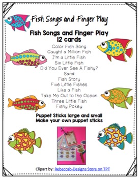 Fish Songs and Finger Play by Preschool Printable | TpT