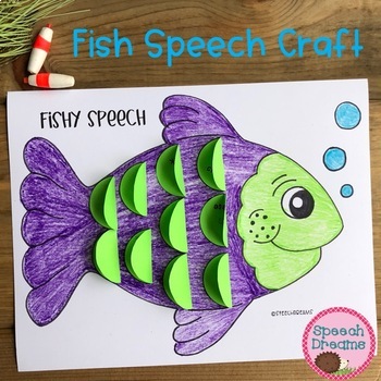 Preview of Fish Speech and Language Therapy Activity | Vocalic R Verbs Nouns Articulation