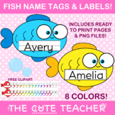 Fish Theme Name Tags - Ocean Beach Classroom Decor Bulleti