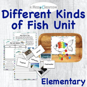 Preview of Fish Unit: Reading Comprehension, Fact Opinion, Adjectives, Comparing, & Writing