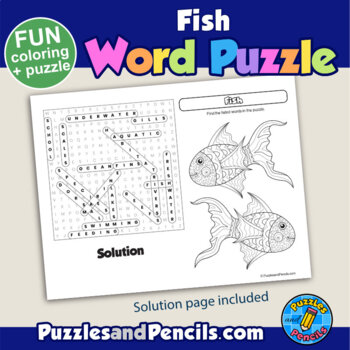 Fishing (solution) - Word Search Puzzle