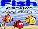 Fish Write the Room - CVC/CVCE Words Edition