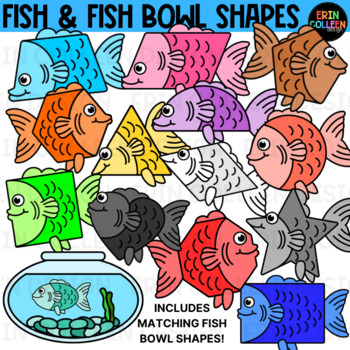 Preview of Fish Shapes and Fish Bowl Shapes Clipart FREEBIE