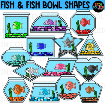 Fish Shapes and Fish Bowl Shapes Clipart FREEBIE by Erin Colleen Design