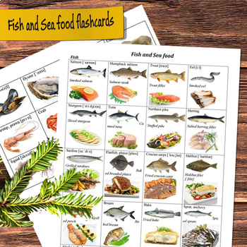 Preview of Fish and Sea Food Flashcards (vocabulary worksheet)