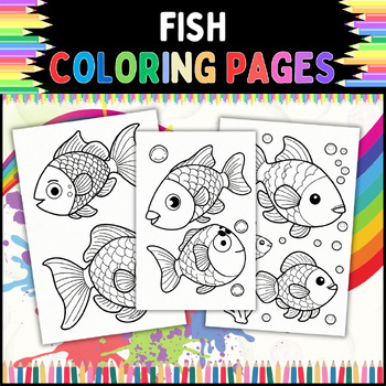 Preview of Fish coloring sheets for kids: Classroom, Preschool To 5th Grade, Homeschool