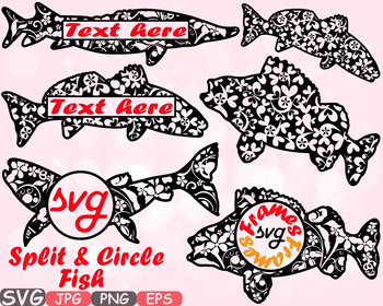 Download Fish Frame Clipart Fishing T Shirt Trout Freshwater Flower Heart Nautical 626s
