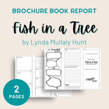 Preview of Fish in a Tree Book Report Brochure, PDF + Easel Activity, 2 Pages Total