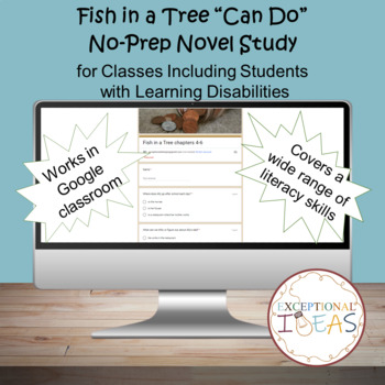 Preview of Fish in a Tree “Can Do” No-Prep Novel Study--Including Students with LD
