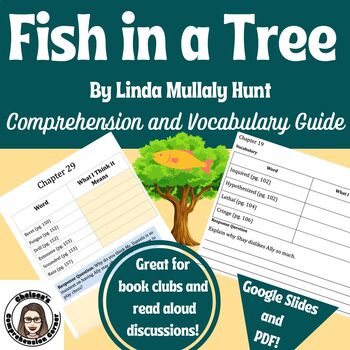 Preview of Fish in a Tree Comprehension Questions and Vocabulary Guide (Google and PDF)