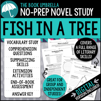 Preview of Fish in a Tree Novel Study { Print & Digital }