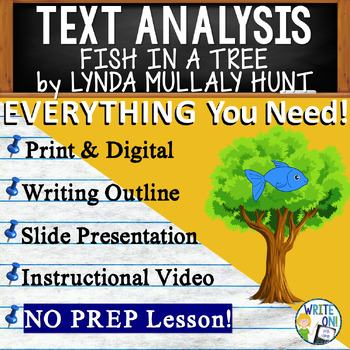 Preview of Fish in a Tree - Text Based Evidence - Text Analysis Essay Writing Prompt Unit